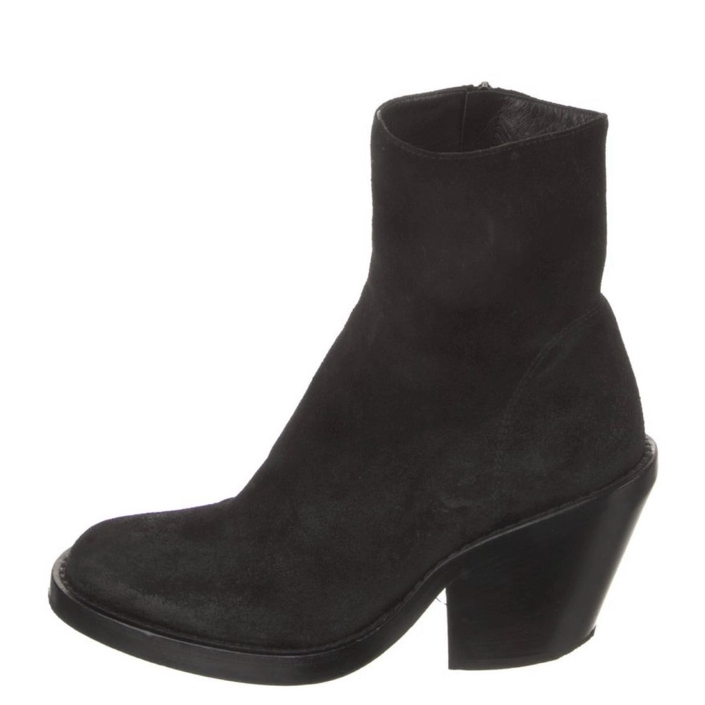 Ann Demeulemeester Black Suede Ankle Boots 37